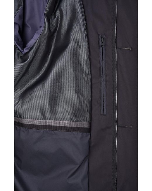 Herno Blue Single-Breasted Buttoned Shirt Coat for men