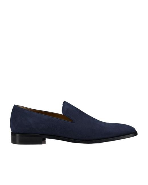Christian Louboutin Blue Suede Loafers for men