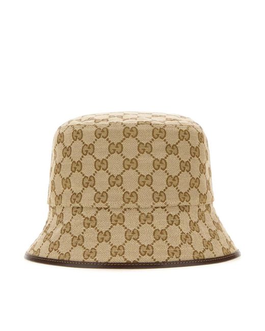 Gucci Natural Gg Monogrammed Bucket Hat