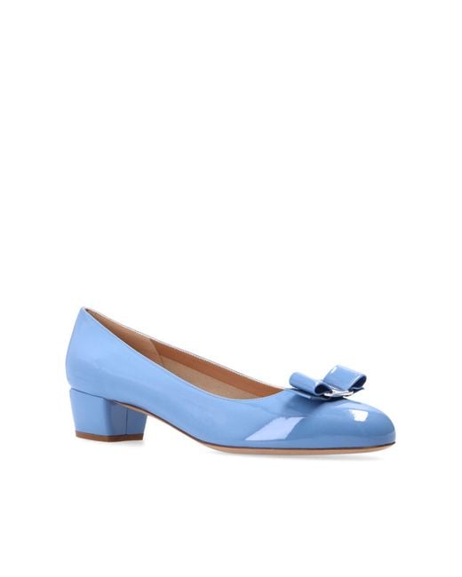 Ferragamo Blue Bow-Tie High Heels