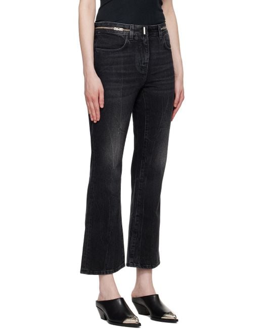 Givenchy Black Chain Detailed Bootcut Jeans