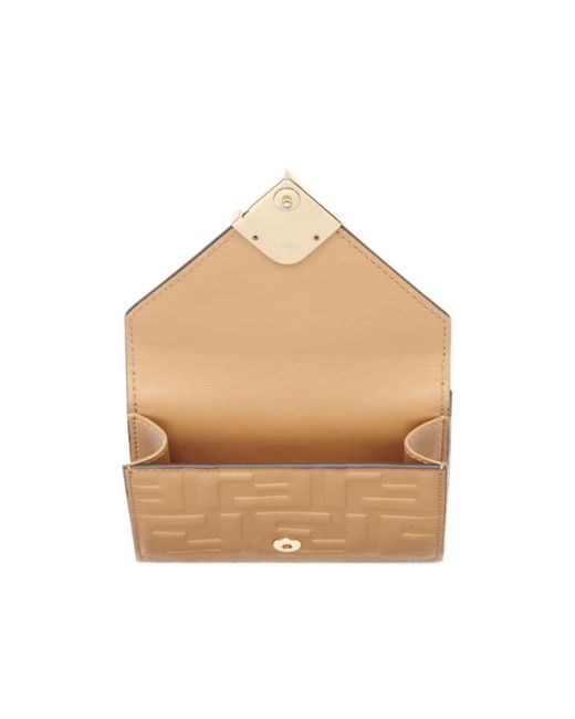 Fendi Natural Ff Diamonds Tri-Fold Wallet