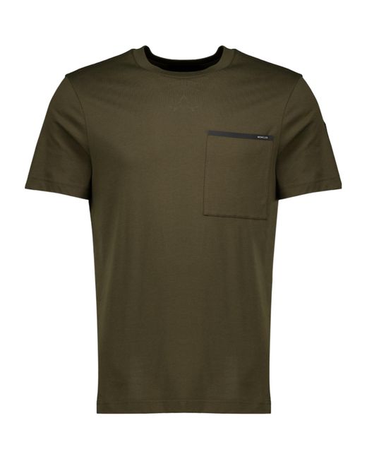 Moncler Green Chest-Pocket T-Shirt for men