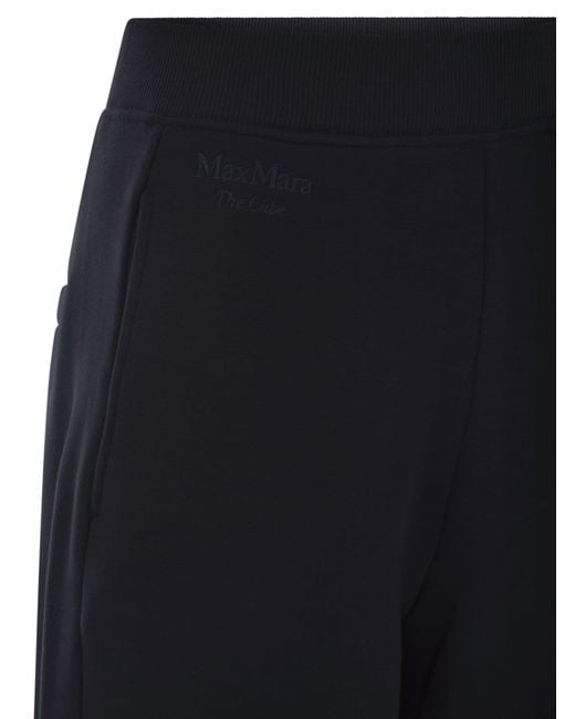 Max Mara Blue Pompeo Logo Embroidered Trousers