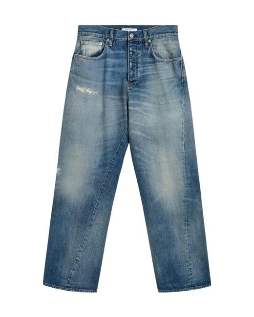 sunflower Blue Wide Twist Belt Loop Jeans for men