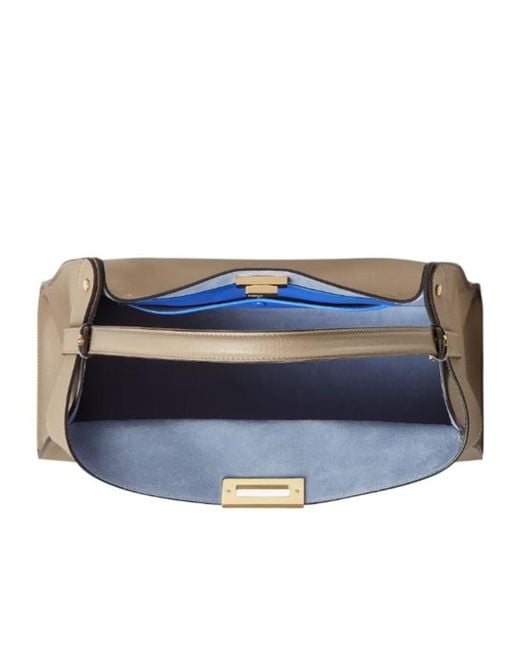Fendi Blue Way Twist-Lock Large Tote Bag