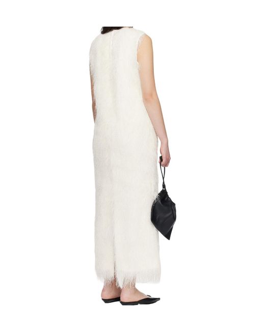 Loulou de Saison White Tiwa Fringed Maxi Dress