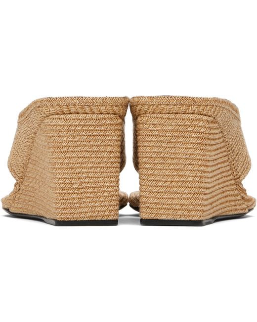 Alaïa Natural Cube Thong Straw Heeled Sandals