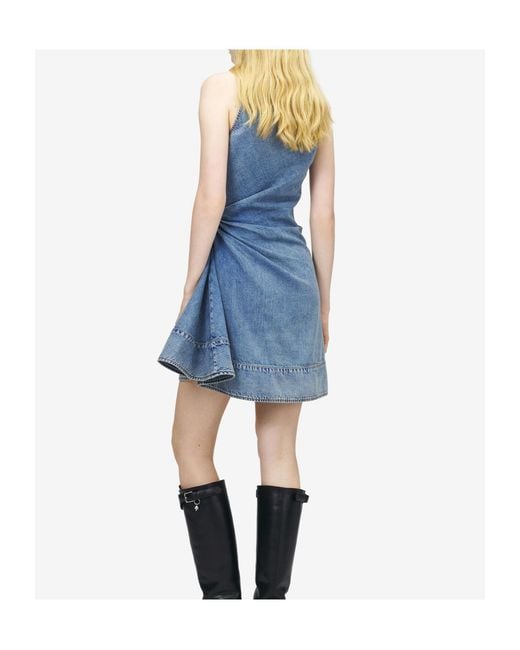 alexander mcqueen denim mini dress Denim Asymmetric Mini Dress