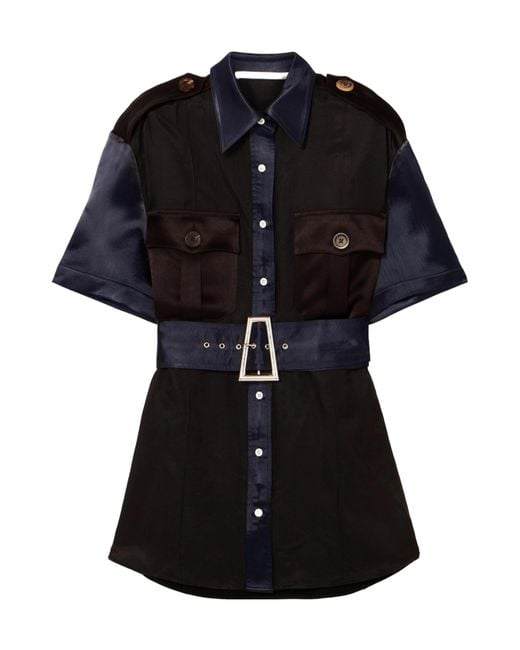 Peter Do Black Twill Satin Blend Shirt