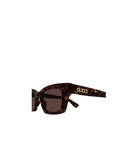 Gucci White Eyewear Cat-Eye Frame Sunglasses