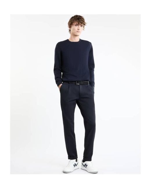 Fay Blue Round-Neck Crewneck Jumper for men