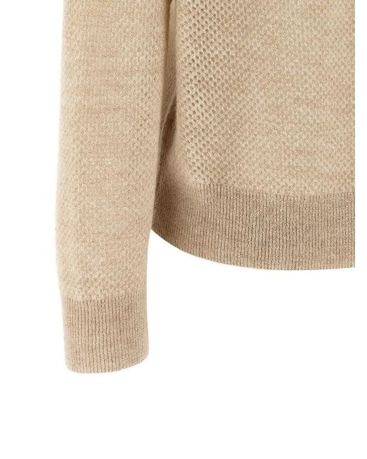 Brunello Cucinelli Natural Dropped Shoulder Polo Shirt