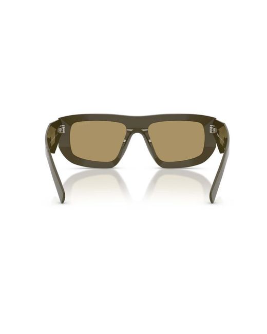 Prada Green Eyewear Triangle Logo Geometric Frame Sunglasses