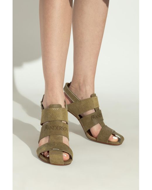 J.W. Anderson Green Round Toe High Heel Sandals