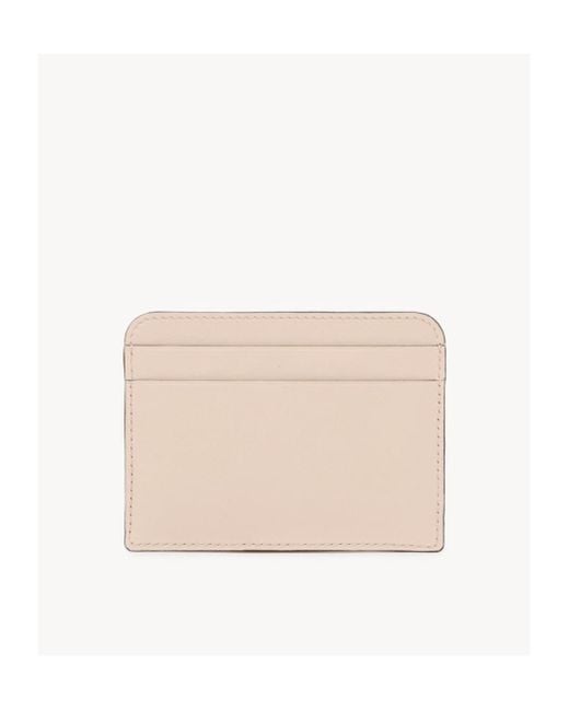 Chloé Natural Chloé Iconic Logo Plaque Card Holder