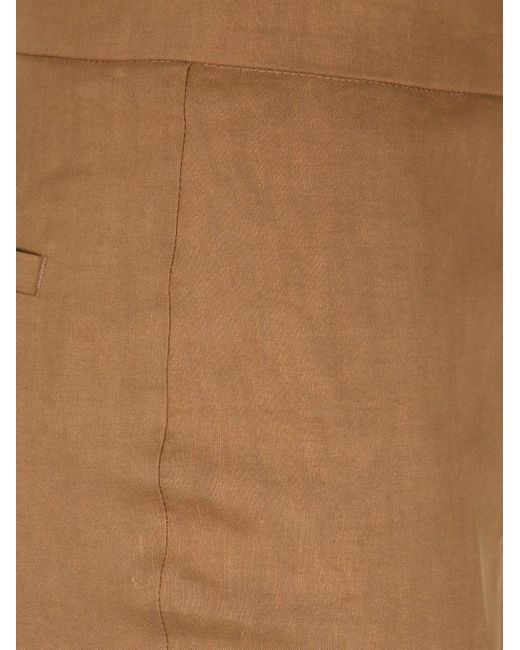 Pinko Brown Pollo Linen Stretch Trousers