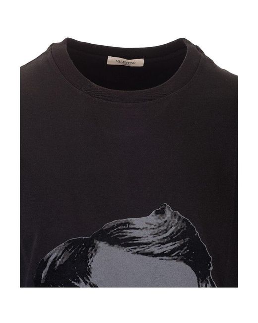 Valentino Black Undercover Co-Branded Ufo Printed T-Shirt for men