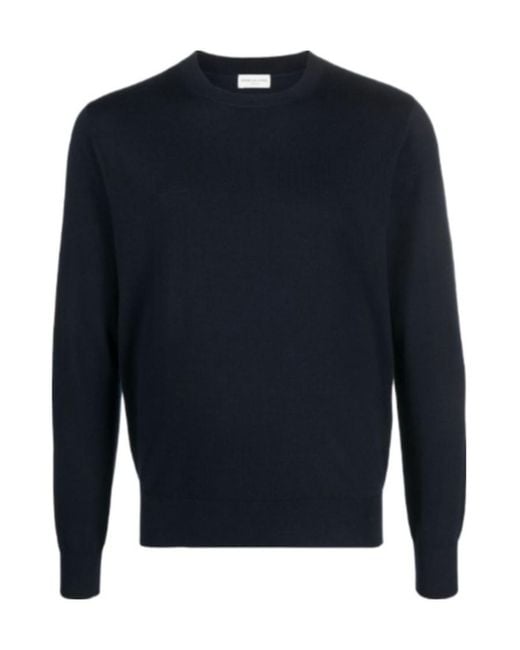 Dries Van Noten Blue Round-Neck Long-Sleeved Sweater for men