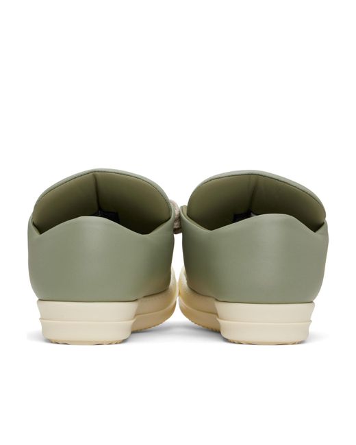 Rick Owens Green Padded Leather Sneakers for men