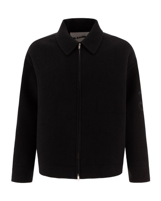 Jil Sander Black Relaxed Fit Zip-Up Jacket for men