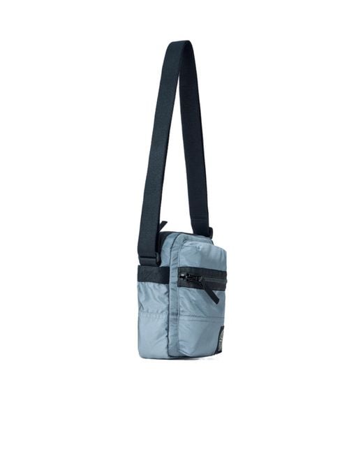 Stone Island Blue Compass Logo-Patch Shoulder Bag for men