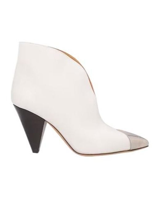 Isabel Marant White High-Heeled Ankle Boots