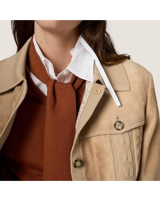 Miu Miu Natural Waxed Suede Blouson Jacket