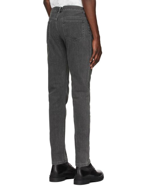 A.P.C. Gray Mid-Rise Slim-Fit Jeans for men