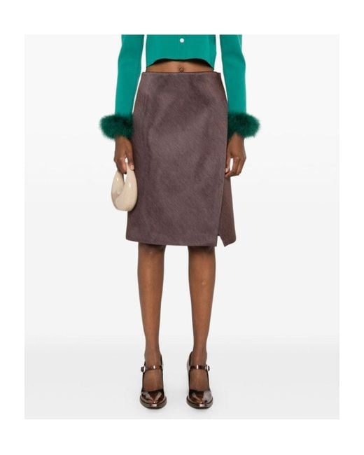 Philosophy Di Lorenzo Serafini Brown Wrap Skirt