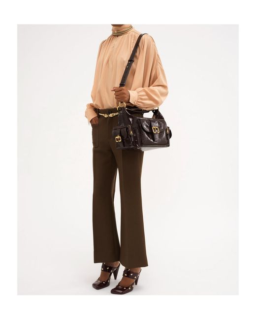 Chloé Brown Wool Bell-Bottom Pants