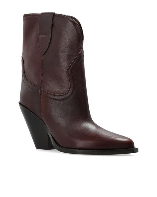 Isabel Marant Brown Pointed-Toe Ankle Boots