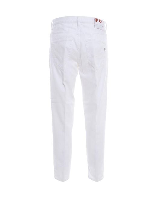 Dondup White Straight Leg Jeans for men