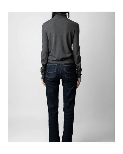 Zadig & Voltaire Gray Bobby Distressed-Effect Cashmere Jumper