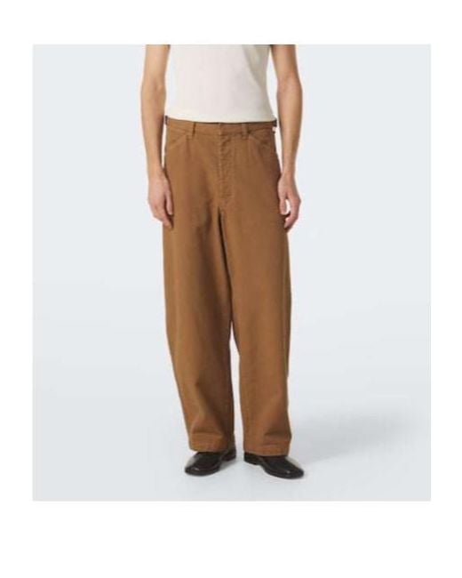 Lemaire Brown Cotton Twill Barrel-Leg Pants for men