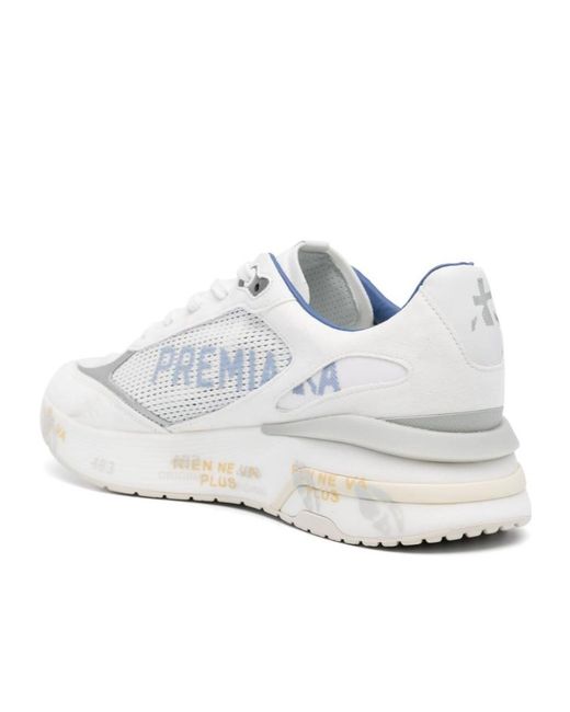 Premiata White Laced Sneakers for men