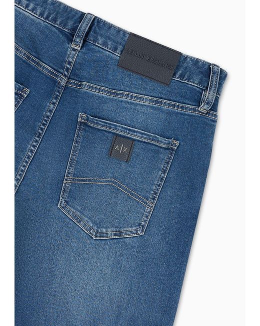 ARMANI EXCHANGE Blue Belt-Loop Jeans for men