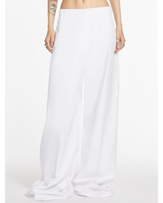 Sportmax White High Waist Wide Leg Pants