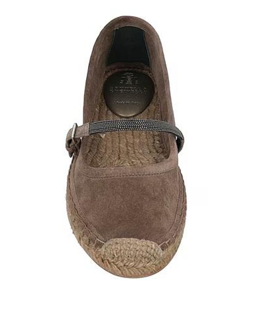Brunello Cucinelli Brown Plain Colour Espadrilles