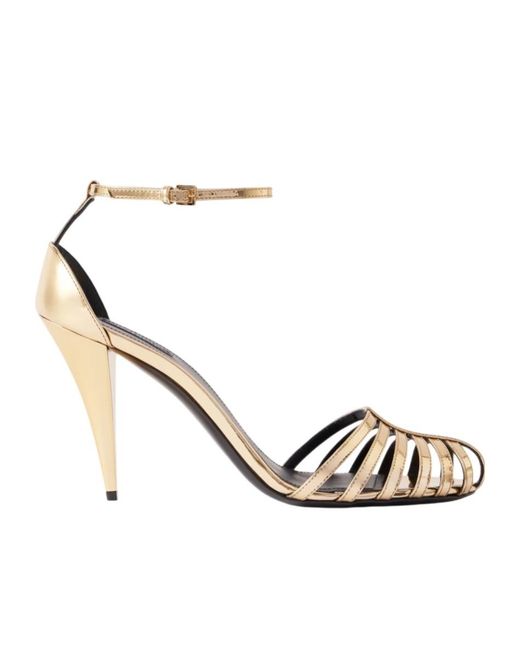 Givenchy Metallic Round-Toe High-Heeled Sandals