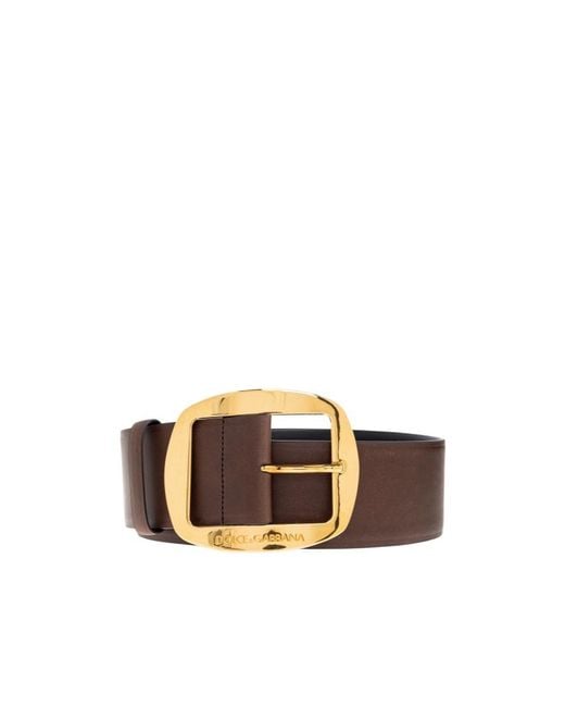 Dolce & Gabbana White Logo Engraved Buckle Belt