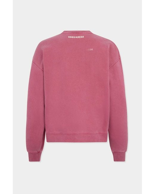 DSquared² Pink Smoking Slogan Sweatshirt for men