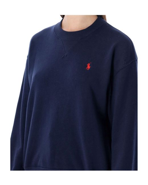 Polo Ralph Lauren Blue Logo Embroidered Crewneck Sweatshirt