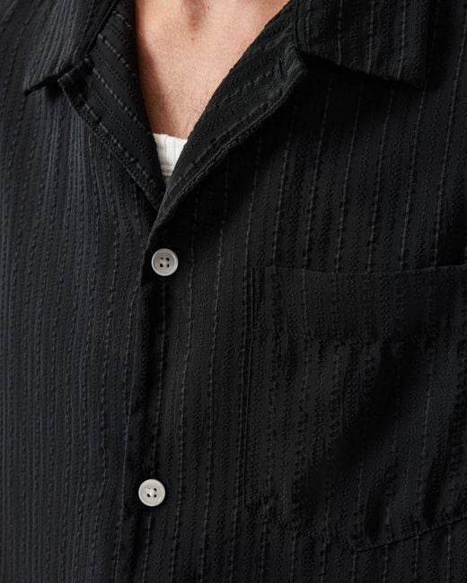 AllSaints Black Perry Short-Sleeved Shirt for men