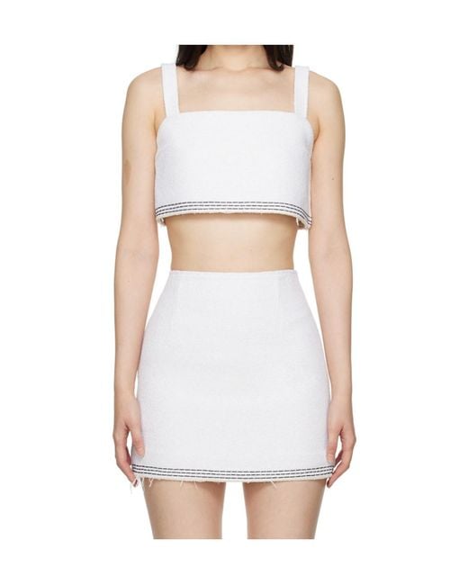 RECTO. White Tara Embroidered Trim Top