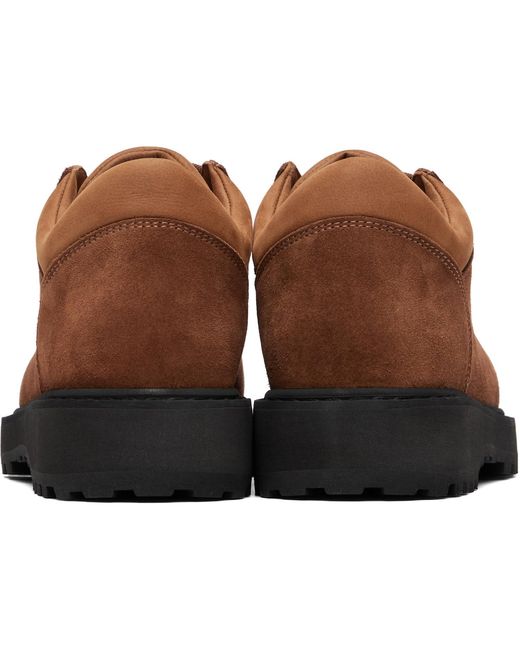 Diemme Brown Round-Toe Lace-Up Ankle Boots for men