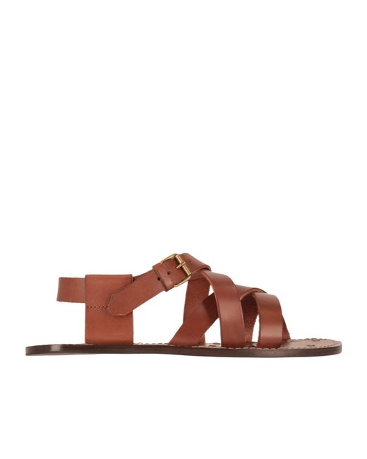 Saint Laurent Brown Cheever Buckle-Fastening Flat Sandals for men