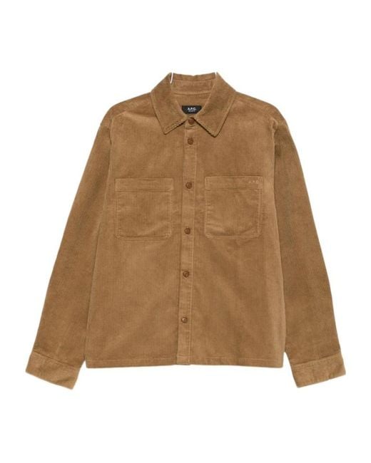 A.P.C. Natural Corduroy Shirt Jacket for men