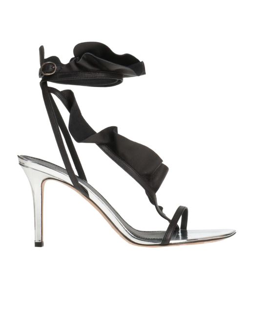 Isabel Marant Black Stiletto Heel Slingback Sandals