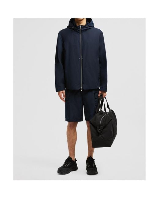 Moncler Blue Lacha Zip-Up Hooded Windbreaker for men